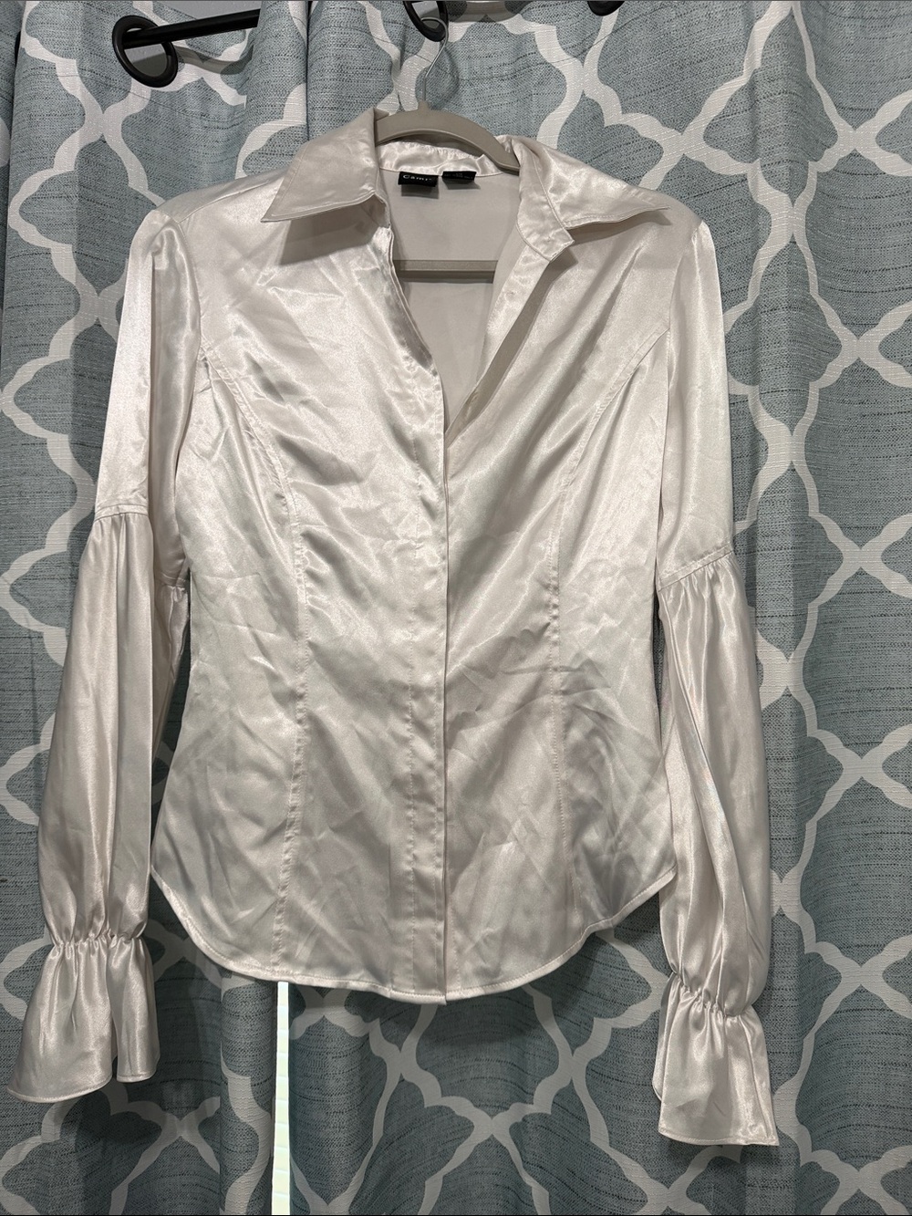 Cami NYC Satin Button-Down Blouse in White